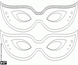 Maskerade maskers kleurplaat