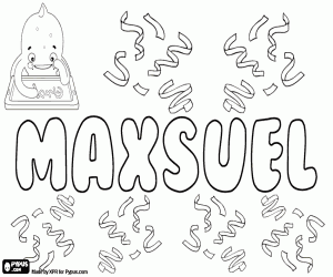 Maxsuel, mannelijke naam kleurplaat