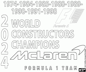 McLaren, F1-kampioen 2024 kleurplaat