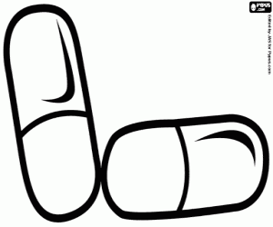 Medicatie in capsules kleurplaat