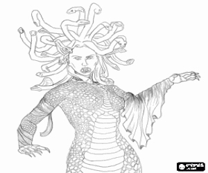 Medusa, Griekse mythologische Monster kleurplaat