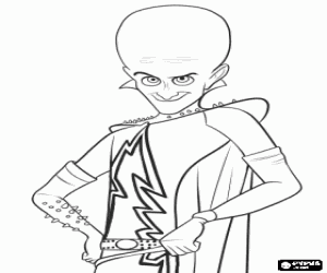 Megamind, de protagonist alien kleurplaat