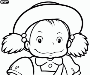 Mei, karakter van My Neighbor Totoro kleurplaat