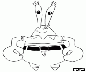 Meneer Krabs, eigenaar van restaurant kleurplaat