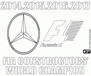 Mercedes, 2017 F1 wereldkampioen kleurplaat