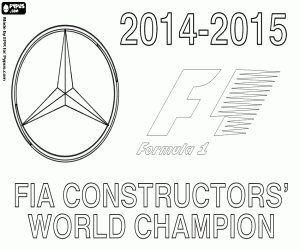 Mercedes F1 Team, kampioen in 2015 kleurplaat