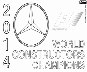 Mercedes, Formule 1-kampioen 2014 kleurplaat