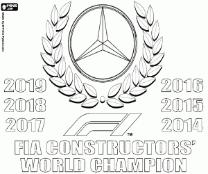 Mercedes, zesde wereldtitel kleurplaat