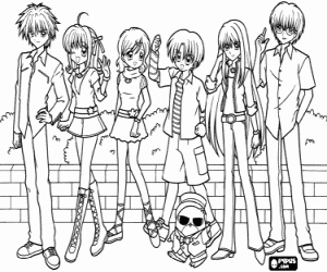 Mermaid Melody personages kleurplaat