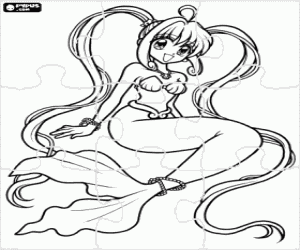 Mermaid Melody puzzel Luchia kleurplaat