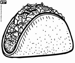 Een Mexicaanse taco kleurplaat