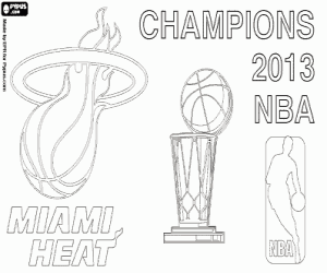 Miami Heat kampioen NBA 2013 kleurplaat