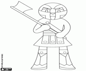 Een middeleeuwse beul met bijl kleurplaat