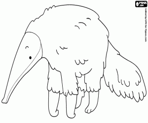 Een miereneter, een zoogdier kleurplaat