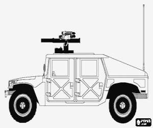 Militaire hummer kleurplaat