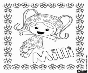 Milli Umizoomi en bloemen kleurplaat