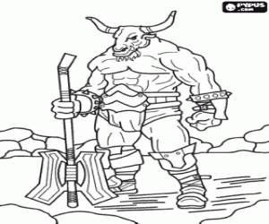 Minotaur, een mythologische wezen kleurplaat