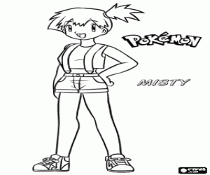 Misty, protagonist van Pokémon kleurplaat
