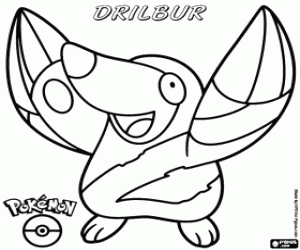 Het molletje Pokemon, Drilbur kleurplaat