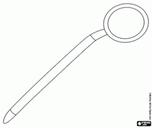 Mondspiegel, van tandarts spiegel kleurplaat