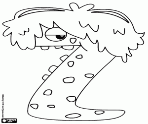 Het monster van de letter Z kleurplaat