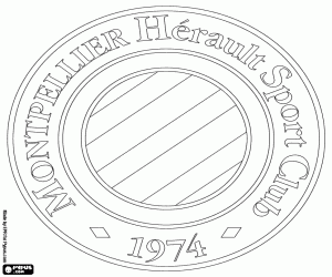 Montpellier HSC badge kleurplaat