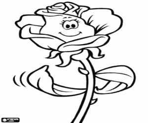 Mooie roos met Doorn kleurplaat