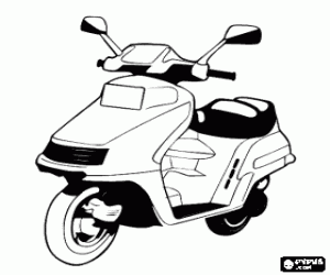 Motorfiet scootter kleurplaat