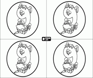 Negen verjaardagsfeestje, uitnodigingen kleurplaat