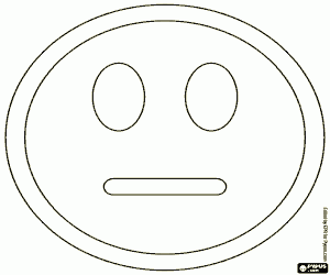 Het neutraal gezicht van Smiley kleurplaat