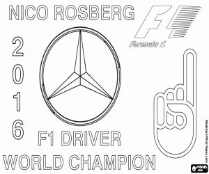 Nico Rosberg, F1 kampioen in 2016 kleurplaat