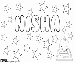 Nisha, hindoe naam kleurplaat