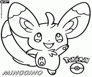 Een normale pokemon Minccino kleurplaat