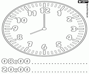 Nu het is acht uur kleurplaat