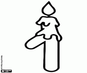 Nummer 1, een met de brandende kaars kleurplaat