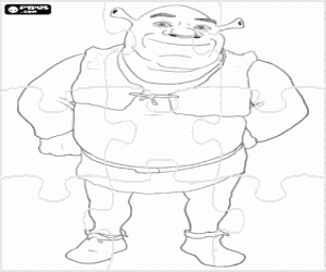 Ogre Shrek puzzel kleurplaat