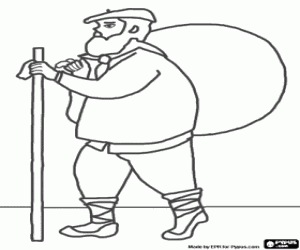 Olentzero, een personage van Kerstmis kleurplaat