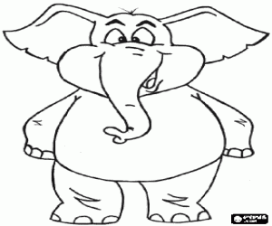 Een olifant op de achterste poten kleurplaat