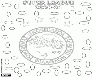 Olympiakos, kampioen 2020-2021 kleurplaat