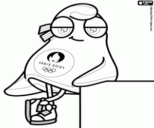 Olympische Phryge,mascotte van Parijs 2024 kleurplaat