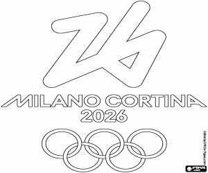 Olympische Spelen 2026 Milano-Cortina Logo kleurplaat