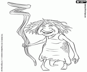 Oma, schoonmoeder van Grug van de Croods kleurplaat