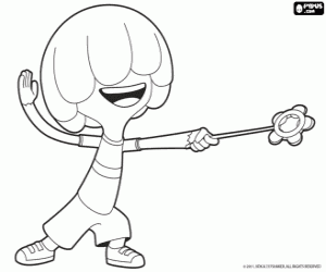 Ongo aan het spelen is kleurplaat