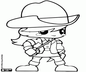 Ontdekkingsreiziger-meisje als Indiana Jones kleurplaat