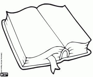Een open boek voor school kleurplaat