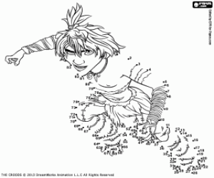 Tot het opstellen van Guy van De Croods kleurplaat