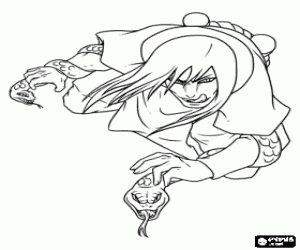 Orochimaru, een ninja van Naruto kleurplaat