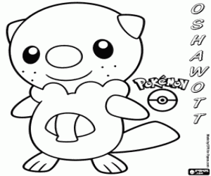 Oshawott, Pokemon zeeotter kleurplaat