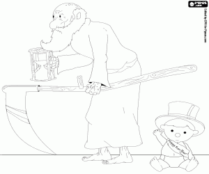 Overdracht tussen oude en nieuwe jaar kleurplaat