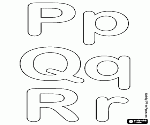 P, Q, R zeepbel letters kleurplaat